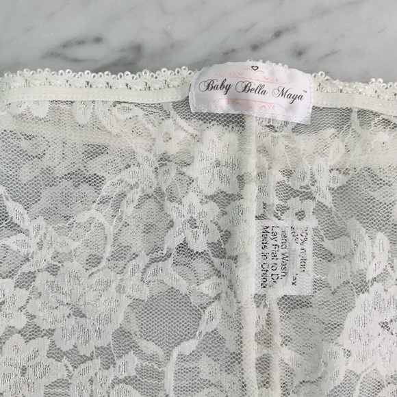 Baby Bella Maya Lace Footless Tights / Leggings White 18 months - Picture 2 of 11